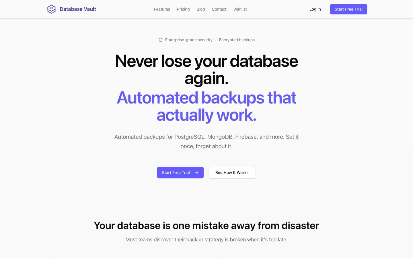 Database Vault screenshot